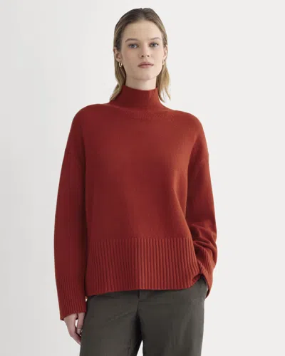 Everlane Boxy Turtleneck Sweater In Berry Red