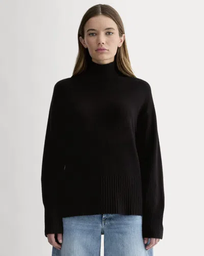 Everlane Boxy Turtleneck Sweater In Black