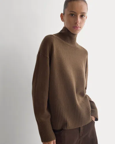 Everlane Boxy Turtleneck Sweater In Cocoa