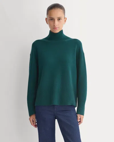 Everlane Boxy Turtleneck Sweater In Ponderosa Pine In Green
