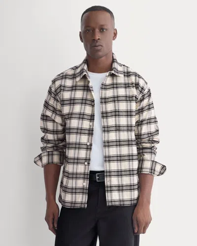 Everlane Brushed Flannel Shirt In Birch/black In Animal Print