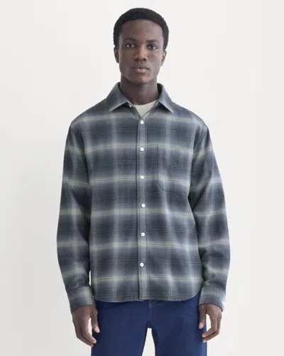 Everlane Brushed Flannel Shirt In Blue Ombre Plaid