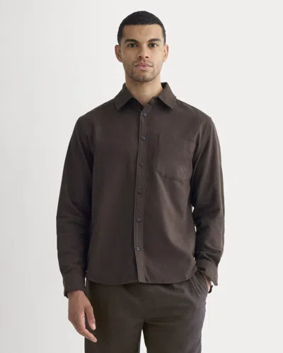 Everlane Brushed Flannel Shirt In Dark Chocolate In Brown