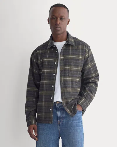 Everlane Brushed Flannel Shirt In Heather Beech In Black