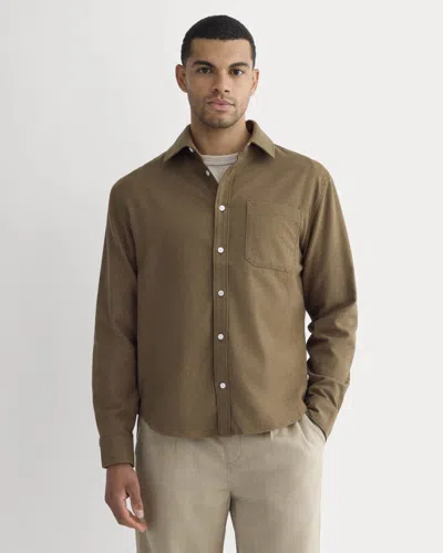 Everlane Brushed Flannel Shirt In Heathered Cocoa Brown