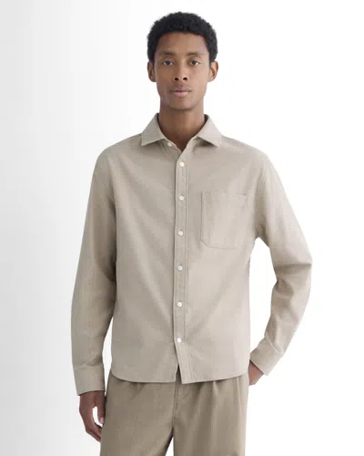 Everlane Brushed Flannel Shirt In Heathered Oatmeal In Brown