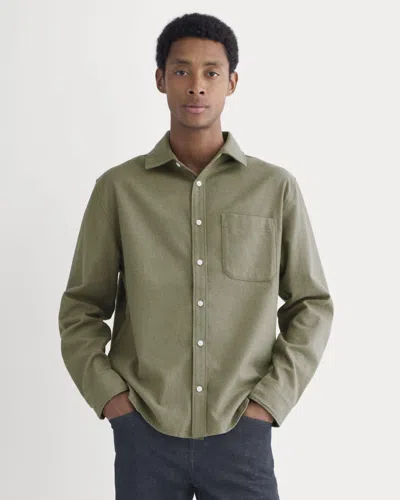 Everlane Brushed Flannel Shirt In Heathered Thyme In Gray