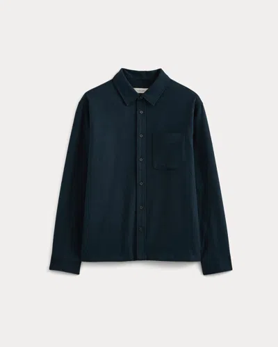 Everlane Brushed Flannel Shirt In Navy In Blue