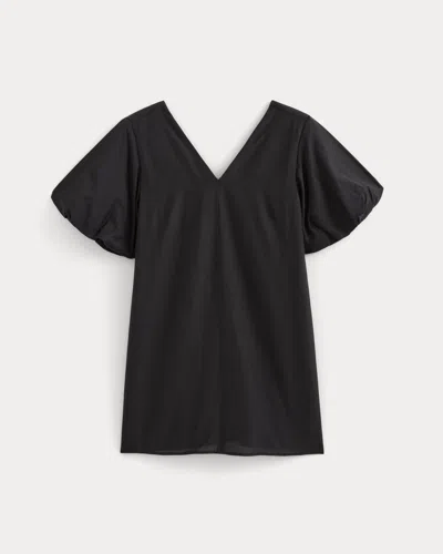 Everlane Bubble-sleeve Mini Dress In Cotton Silk Voile In Black
