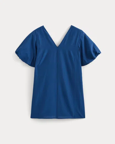 Everlane Bubble-sleeve Mini Dress In Cotton Silk Voile In Estate Blue