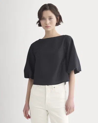 Everlane Bubble-sleeve Top In Black