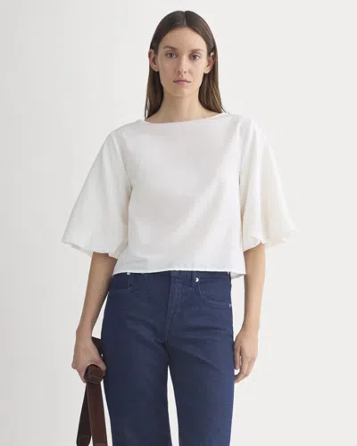 Everlane Bubble-sleeve Top In Bone In Brown