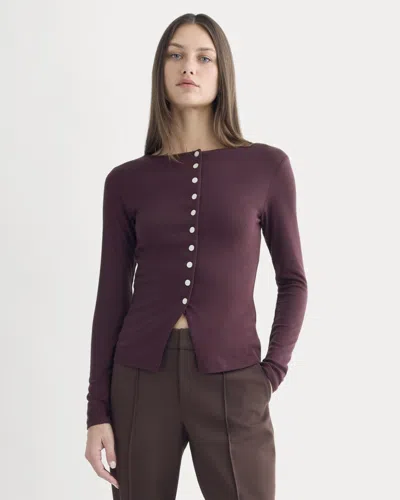 Everlane Button-up Top In Burgundy