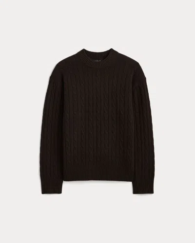 Everlane Cable Crew Neck Sweater Neck In Black