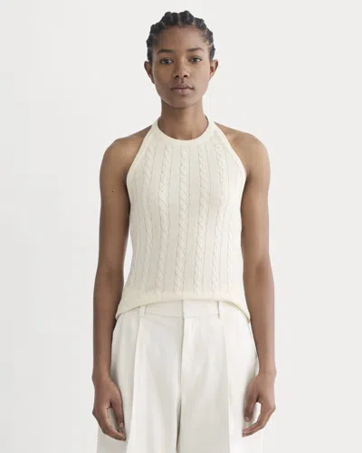 Everlane Cable Halter Sweater In White