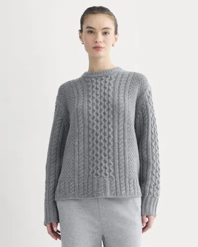 Everlane Cable Sweater In Gray