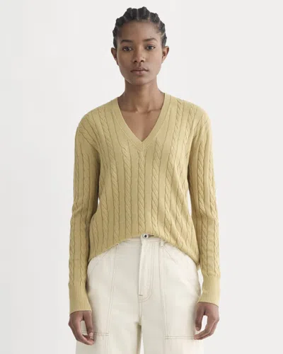 Everlane Cable V-neck Sweater In Neutral