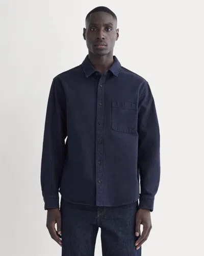 Everlane Canvas Organic Cotton Overshirt In Navy In Blue