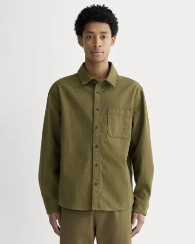 Everlane Canvas Organic Cotton Overshirt In Olive In Green