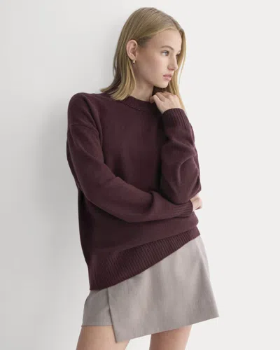 Everlane Cashmere Boyfriend Sweater In Wine In Burgundy