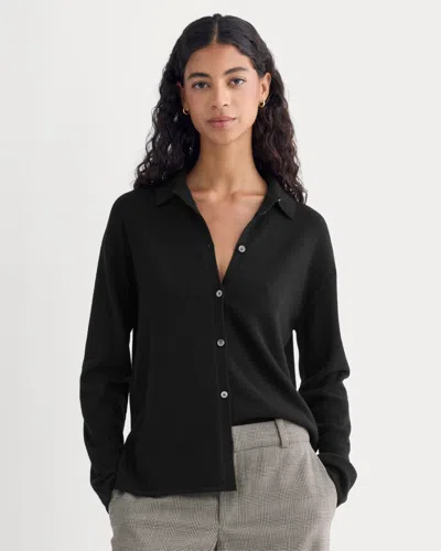 Everlane Cashmere Button-up Shirt In Black