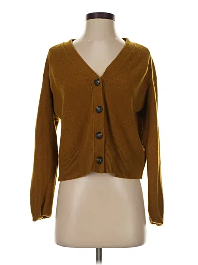 Pre-owned Everlane Cashmere Cardigan Sweater In Brown