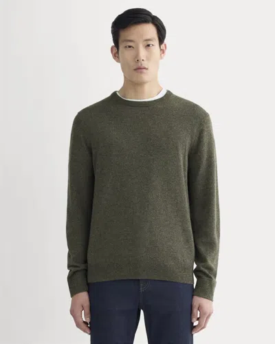 Everlane Cashmere Crew Neck Sweater In Heathered Army Green