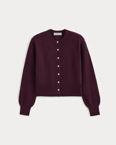 Everlane Cashmere Cropped Cardigan In Deep Plum In Burgundy