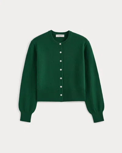 Everlane Cashmere Cropped Cardigan In Eden Green