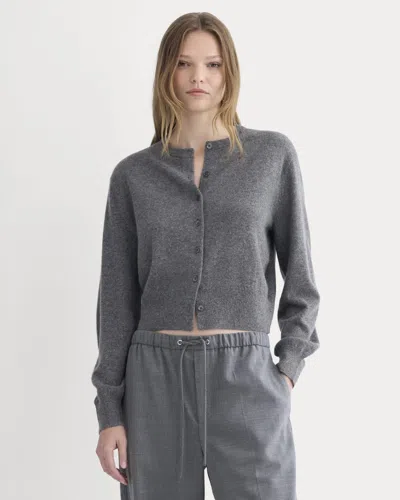 Everlane Cashmere Cropped Cardigan In Heather Charcoal In Gray