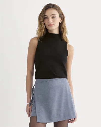 Everlane Cashmere Funnel-neck Tank Top Sweater In Black