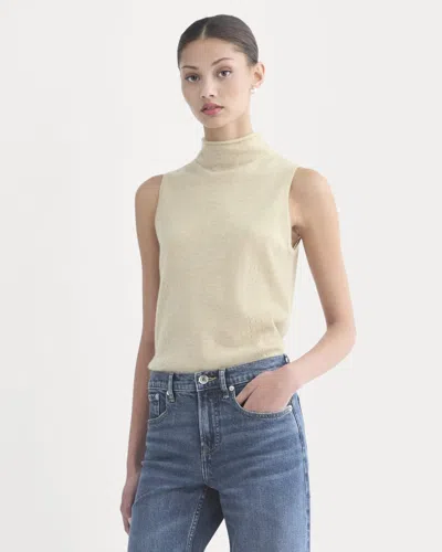 Everlane Cashmere Funnel-neck Tank Top Sweater In Heather Light Camel In Neutral