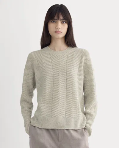 Everlane Cashmere Herringbone Sweater In Canvas In Neutral