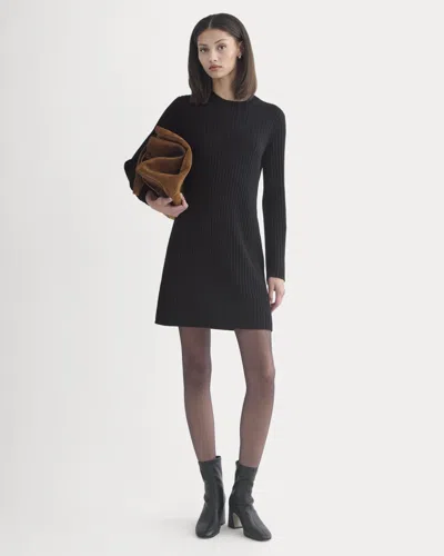 Everlane Cashmere Long-sleeve Mini Dress In Black