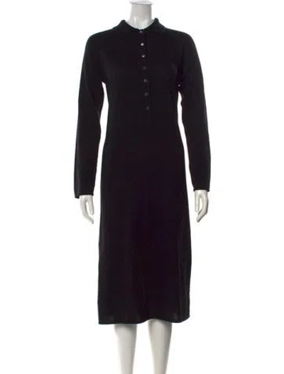 Pre-owned Everlane Cashmere Midi Length Dress W/ Tags In Black