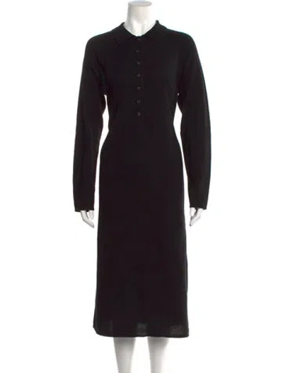 Pre-owned Everlane Cashmere Midi Length Dress W/ Tags In Black