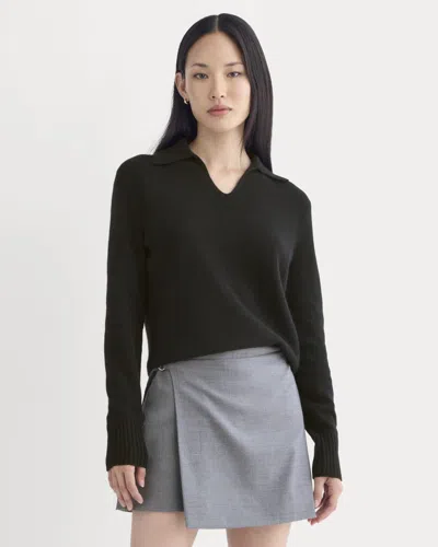 Everlane Cashmere Polo Sweater In Black