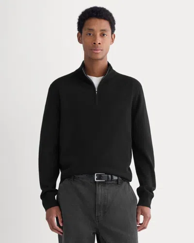 Everlane Cashmere Quarter Zip Sweater In Black