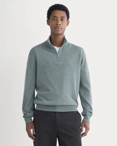 Everlane Cashmere Quarter Zip Sweater In Denim Blue