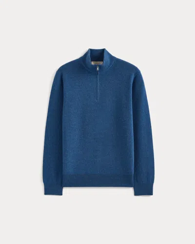 Everlane Cashmere Quarter Zip Sweater In Heathered Blue
