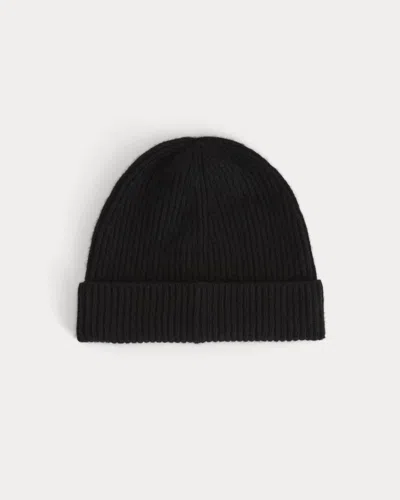 Everlane Cashmere Ribbed Beanie In Black
