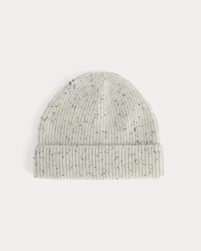 Everlane Cashmere Ribbed Beanie In Frost Donegal