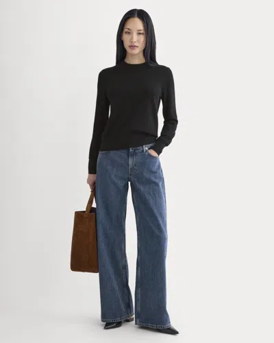 Everlane Cashmere Slim Crew Sweater In Black