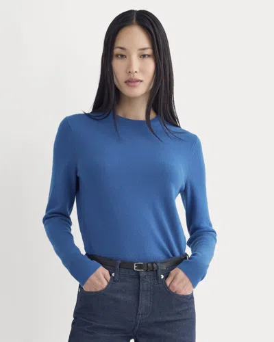 Everlane Cashmere Slim Crew Sweater In Classic Blue