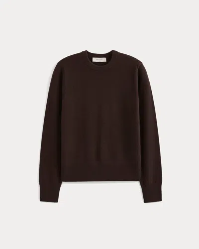Everlane Cashmere Slim Crew Sweater In Coffee Bean In Brown