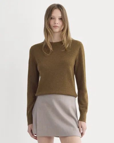 Everlane Cashmere Slim Crew Sweater In Heathered Toffee In Brown