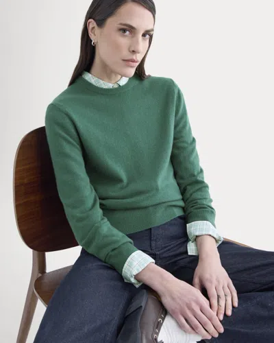 Everlane Cashmere Slim Crew Sweater In Hunter Green