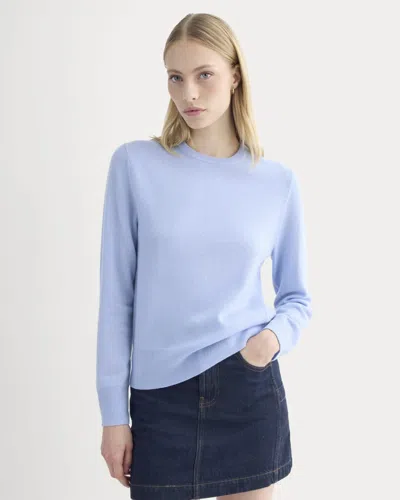 Everlane Cashmere Slim Crew Sweater In Open Air Blue