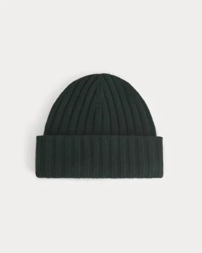 Everlane Chunky Ribbed Beanie In Heathered Dark Sea In Black