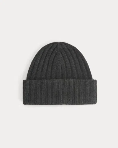 Everlane Chunky Ribbed Beanie In Heathered Soot